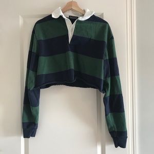 Brandy Melville top shirt long sleeve green strip